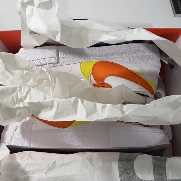 Nike Blazer Low Sacai White Magma Orange Men's Size 7, Women's 8.5, UK 6 NIB NWB - Picture 7 of 10